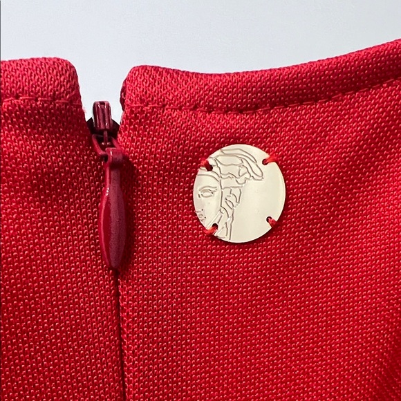 Versace Collection Red Ruched Mini Dress - Picture 3 of 9